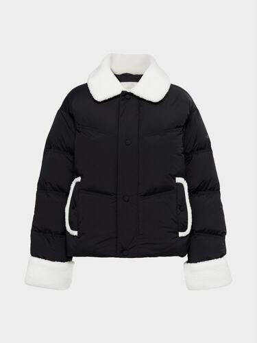 派姐inKorea EIDER 25羊羔毛拼接80绒娃娃领羽绒服女士DWW25566