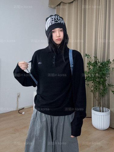 派姐inKorea北面普标26秋冬简约慵懒风polo领毛衣男女NT7AS51