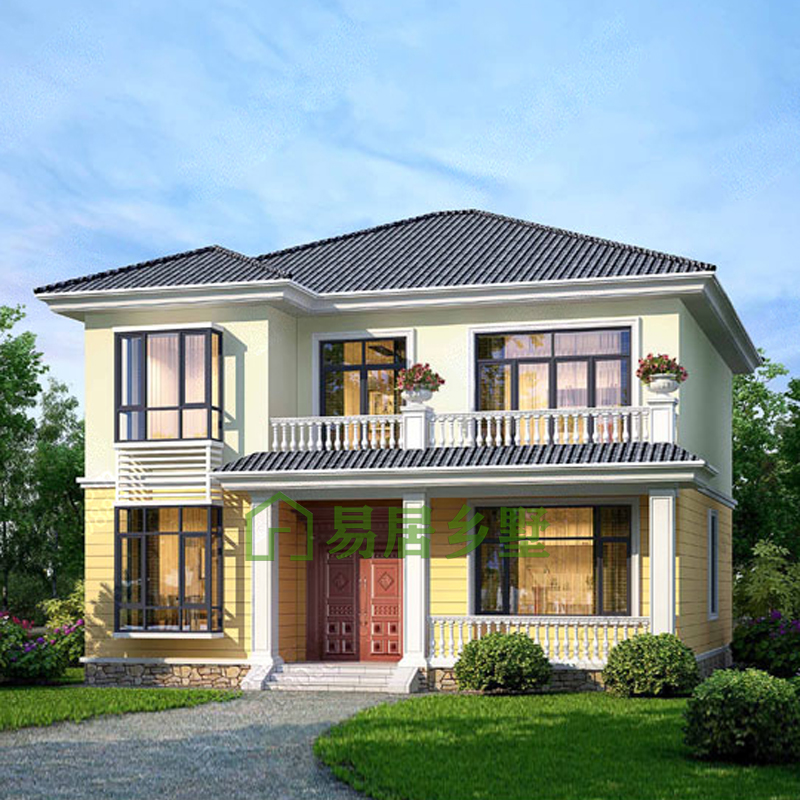 2207 新农村自建房二层别墅设计图纸两层乡村小洋楼房简单经济型