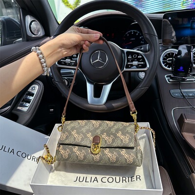 JULIA COURIER马车纹腋下包
