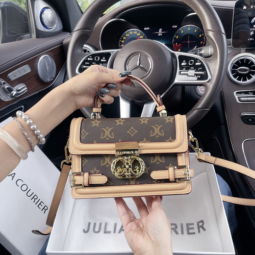 JULIA COURIER女包轻奢印花小方包包女2026新款潮单肩斜挎手提包