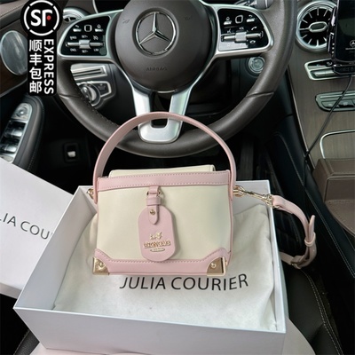 JULIA COURIER今年流行拼色手提水桶包包女2024新款潮斜挎小方包