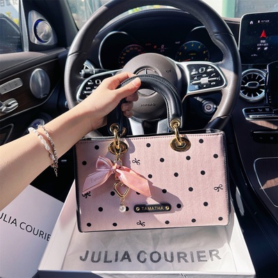 JULIACOURIER女包氛围感波点戴妃包包女2025新款潮单肩斜挎小方包