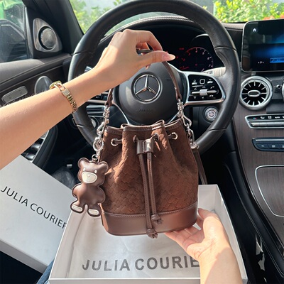JULIA COURIER女包复古编织水桶包包女2026新款潮单肩斜挎手提包