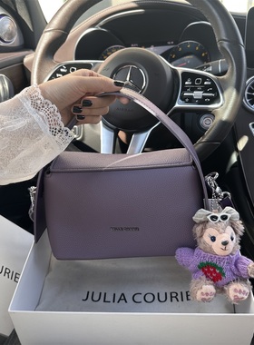 JULIA COURIER女包荔枝纹波士顿包包女2026新款大容量单肩斜挎包