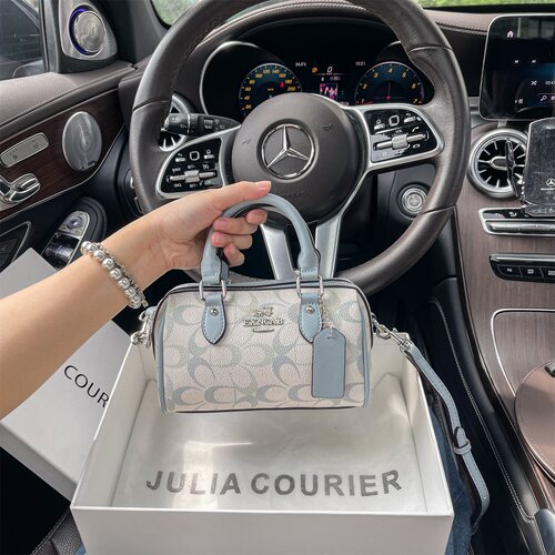 JULIA COURIER女包轻奢印花波士顿包包女2026新款通勤单肩斜挎包