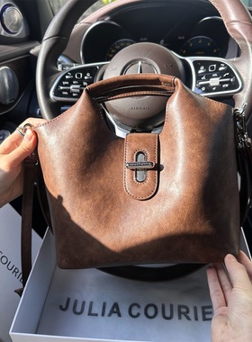 JULIA COURIER女包真皮复古水桶包包女2026新款潮单肩斜挎手提包
