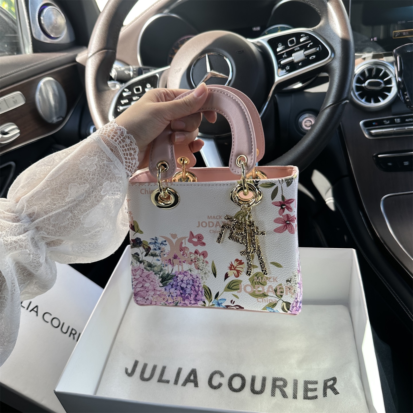 JULIA COURIER小众包包印花戴妃包包女2025新款潮单肩斜挎小方包