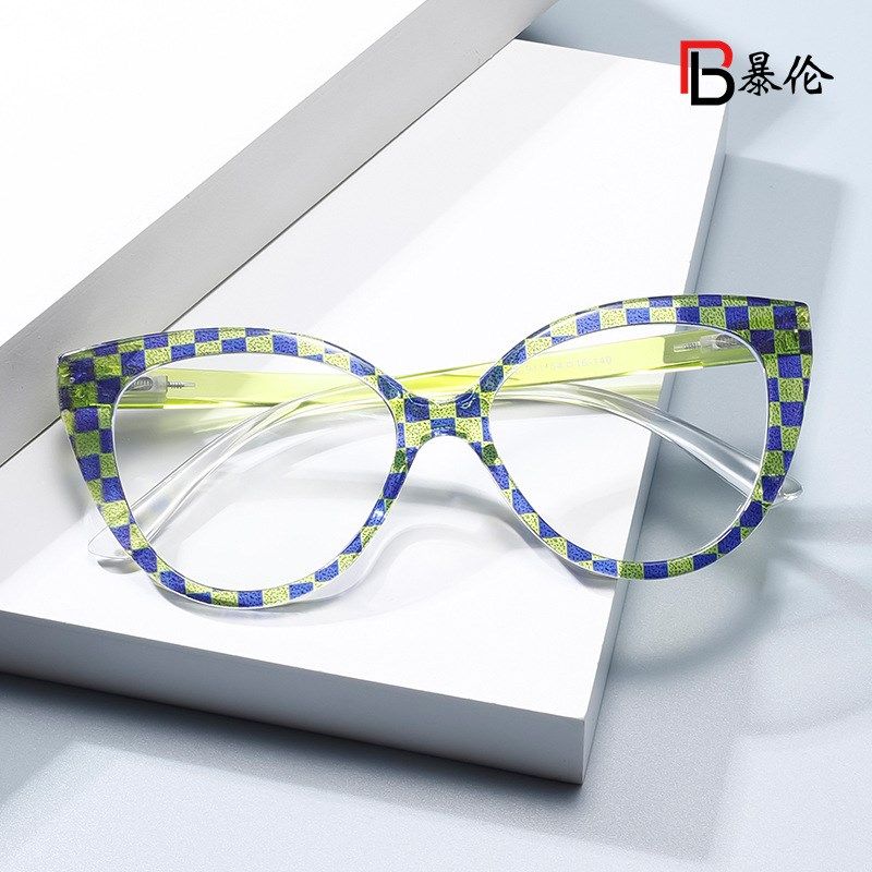 新款拼色斑纹彩框猫眼眼镜 时尚装饰级感防蓝光平光镜,ZIPPO/瑞士军刀/眼镜,定制成品光学镜,淘宝优惠券,粉丝福利购,淘宝优惠卷