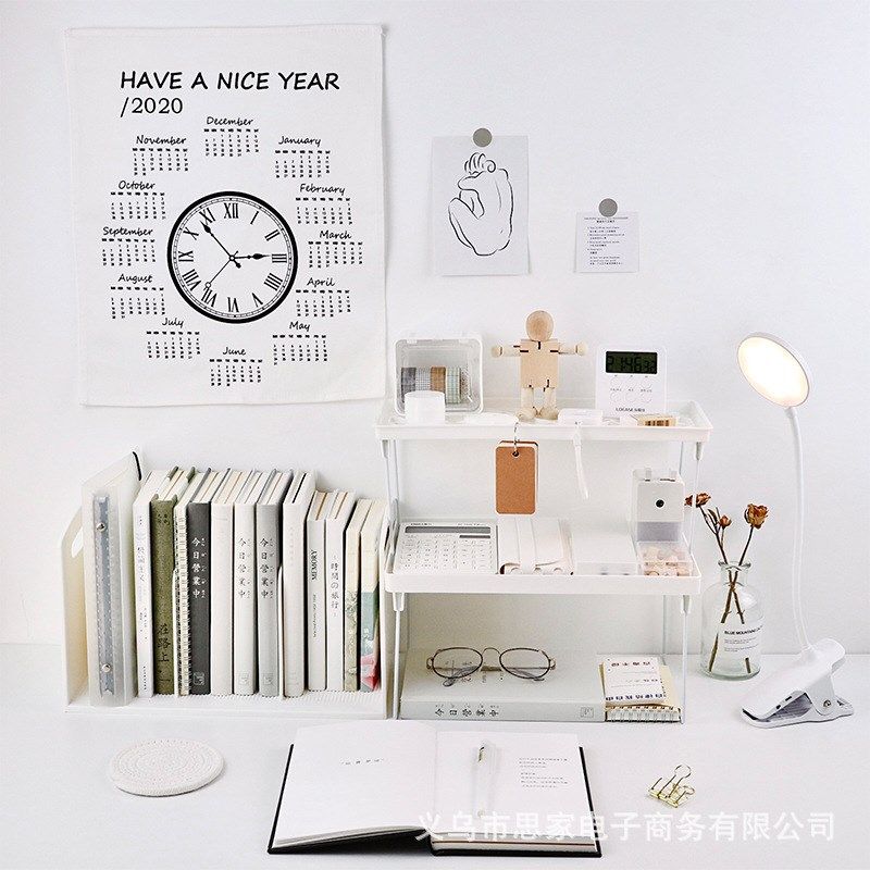 ins风桌面铁艺增高架可折叠寝室大学宿舍收纳风书桌面置物架,收纳整理,整理架/置物架/收纳架,淘宝优惠券,粉丝福利购,淘宝优惠卷