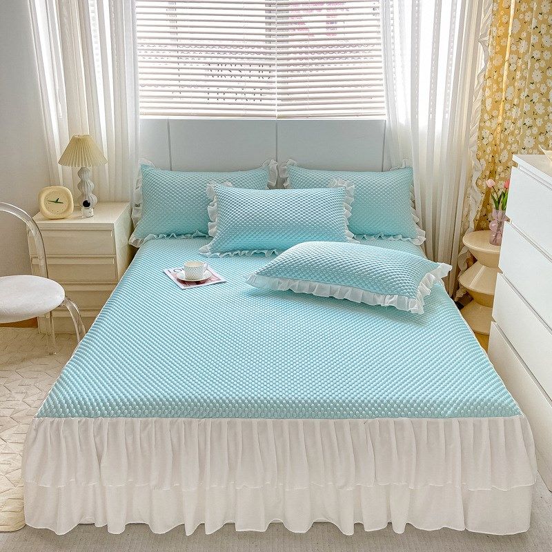 新款A类纯色冰豆豆凉席三件套夏季冰丝空调席家用凉感丝床笠,床上用品,冰丝席,淘宝优惠券,粉丝福利购,淘宝优惠卷