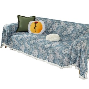 新款美式复古沙发盖布轻奢方面麻流苏沙发套罩四季通用全盖沙发巾