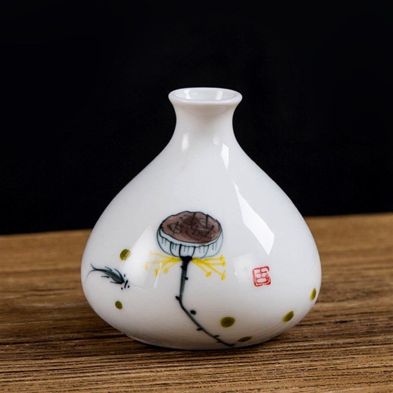 陶瓷花瓶工艺品创意家居摆件饰品手绘莲花蓬红梅鱼戏蓝色,鲜花速递/花卉仿真/绿植园艺,育苗盘/营养钵,淘宝优惠券,粉丝福利购,淘宝优惠卷