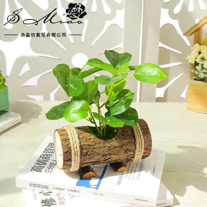 假花创意小摆件木盆仿真绿植盆景家居用品直供丝印叶子仿真花,鲜花速递/花卉仿真/绿植园艺,仿真绿植,淘宝优惠券,粉丝福利购,淘宝优惠卷