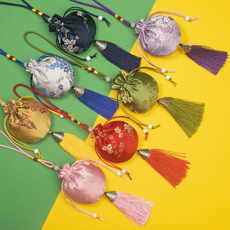 端午节香包袋艾草香囊袋车载挂件随身荷包古风梅花锦缎刺绣空袋子,特色手工艺,布老虎,淘宝优惠券,粉丝福利购,淘宝优惠卷