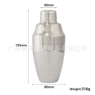 304不锈钢500ml调酒器酒吧用品三段式雪克杯摇酒壶shaker