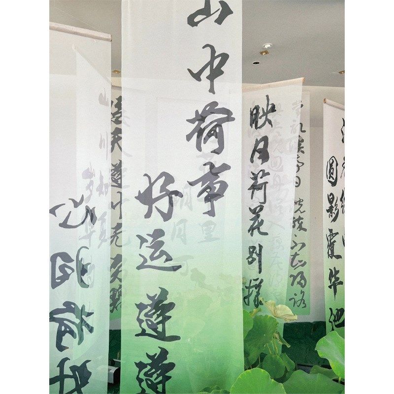 新中式国风荷花置景挂布咖啡营地小院背景墙装饰布绿纱幔雪纺,居家布艺,挂毯/壁毯,淘宝优惠券,粉丝福利购,淘宝优惠卷