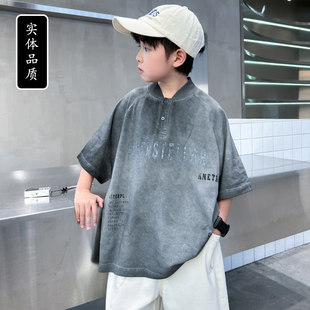 男童夏装短袖T恤2026新款儿童夏季POLO衫中大童夏款痞帅风上衣潮