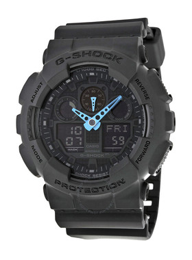 直邮购正品Casio卡西欧男士时尚灰色树脂运动双显手表GA100C-8ACR