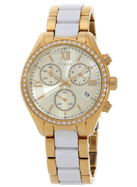 美国直邮代购正品Timex天美时经典金表女款水晶计时手表TW2V74900