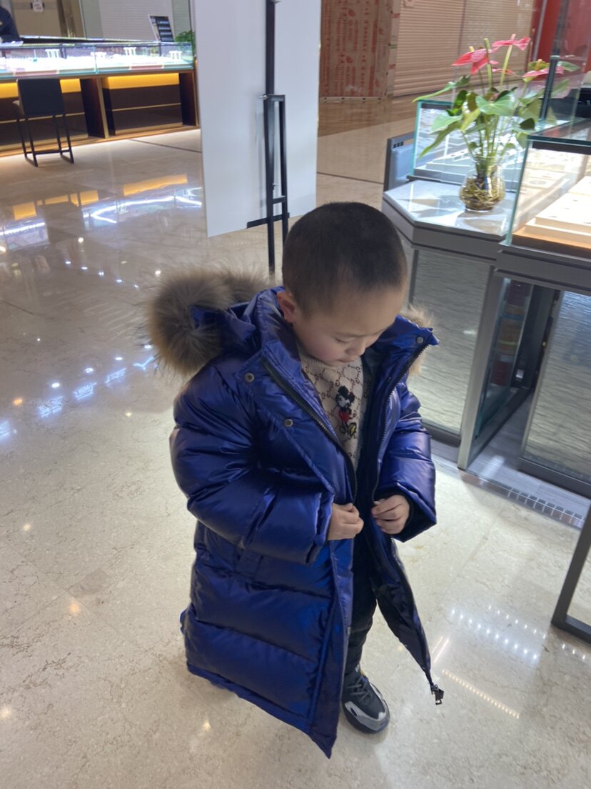 宝宝儿童滑雪服大毛领婴儿小童中童大童新款北方加厚羽绒服
