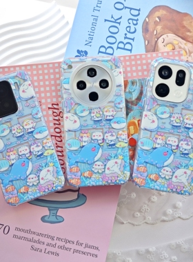 原创海洋馆亮面双层imd插画风可爱手机壳小米1415x8x200promini