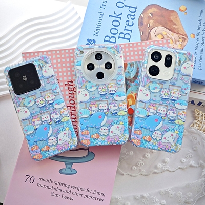 原创海洋馆亮面双层imd插画风可爱手机壳小米1415x8x200promini