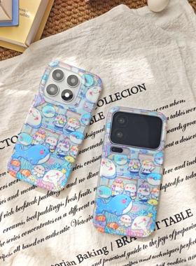 原创海洋馆可爱插画小米17/17promax新款手机壳亮面卡通双层imd