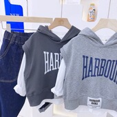 长袖 2025秋季 时尚 上衣 男童连帽假两件卫衣 韩版 ins潮儿童套头衫