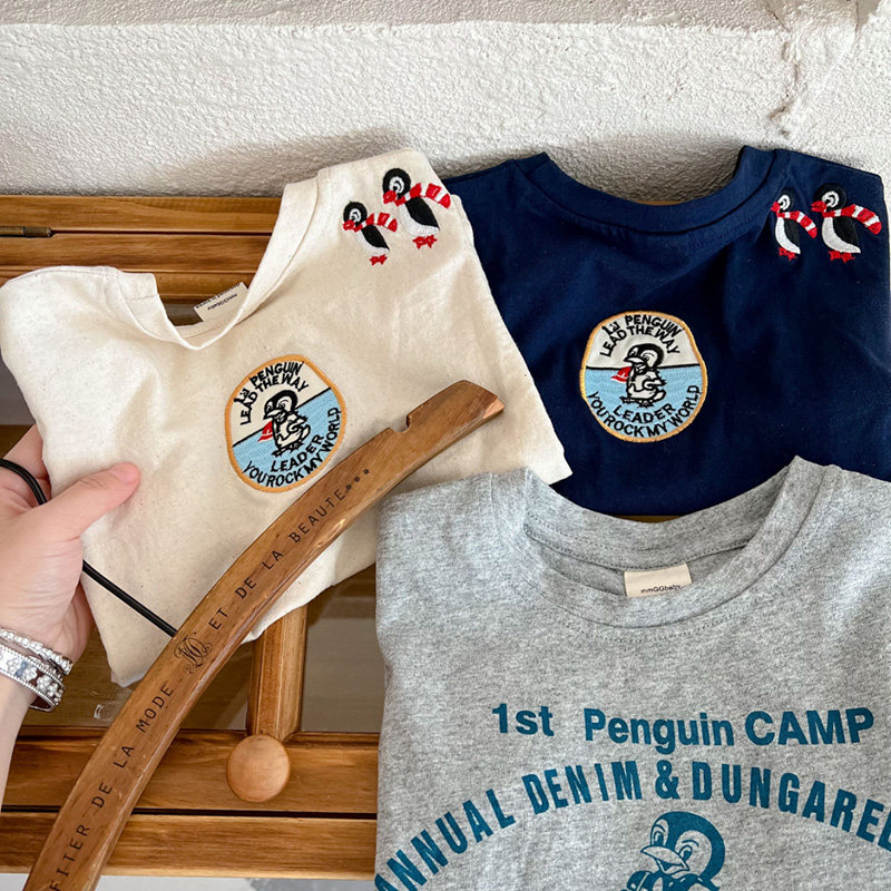 儿童短袖2025夏新款男女童刺绣棉T恤宝宝套头韩版小童上衣,童装/婴儿装/亲子装,T恤,淘宝优惠券,粉丝福利购,淘宝优惠卷