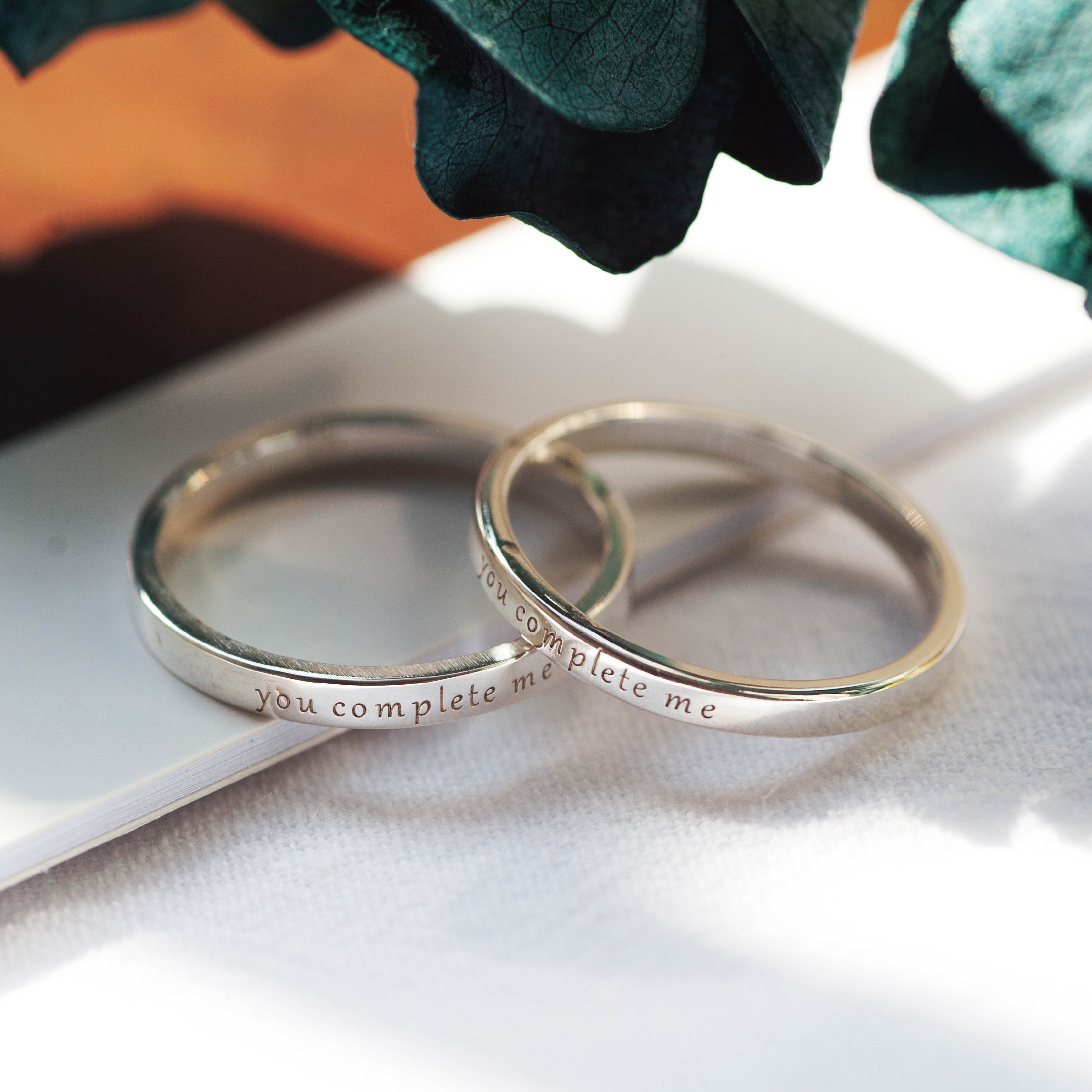 原创设计s925纯银戒指字母刻字情侣对戒男女指环定制小众个性创意