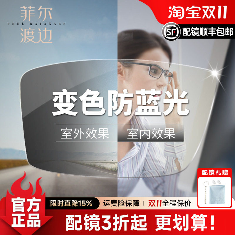 防辐射紫外线绿膜变灰近视镜片
