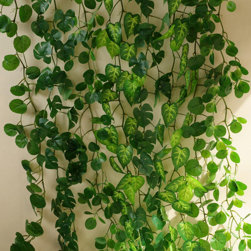 高仿真海棠藤 过胶常春藤假藤条装饰绿植缠绕绿叶管道塑料花藤蔓