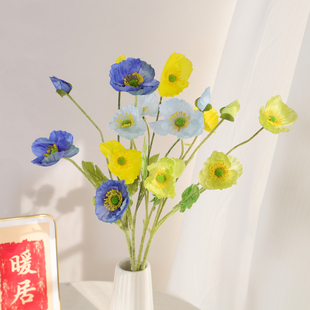 仿真花虞美人 婚庆花地排花路引插花拱门假花婚礼布置花艺罂粟花