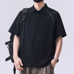 新款 短袖 时尚 POLO衫 男宽松百搭翻领T恤 潮流牛角袖 实拍2026夏季