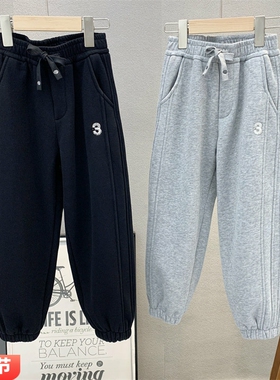 牛哆哆童装 儿童韩版一体绒休闲裤2025冬款男女童百搭运动裤37670