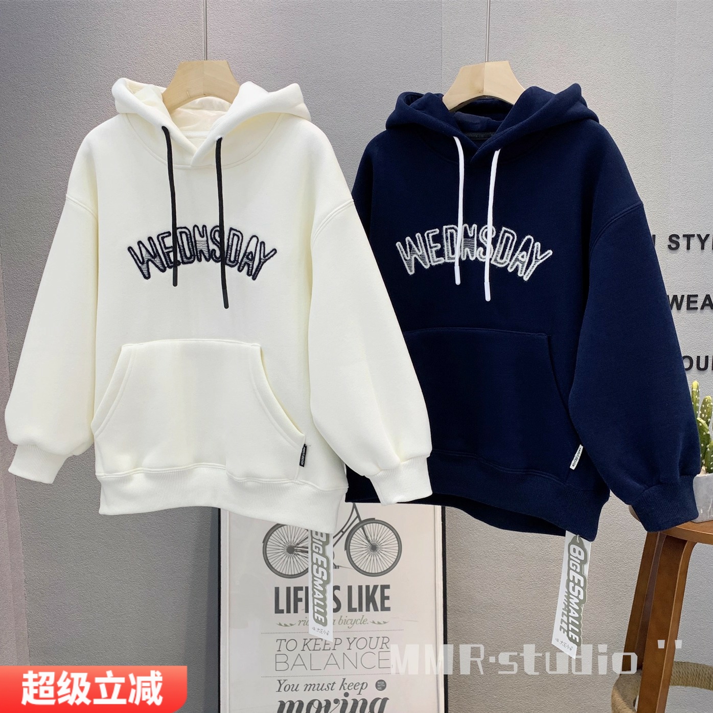 大E小e童装男女童连帽加绒卫衣