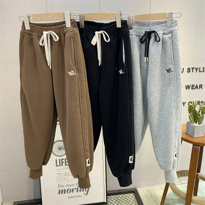 大E小e长裤休闲裤羊羔绒裤子