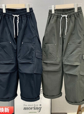 大E小e童装 儿童韩版工装裤2025秋款中大童时尚百搭休闲裤潮8627