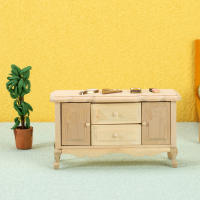 ob11 Miniature food toys 1:12 Store Kitchen Restaurant Dollhouse accessories Mini Wooden sideboard thumbnail 2