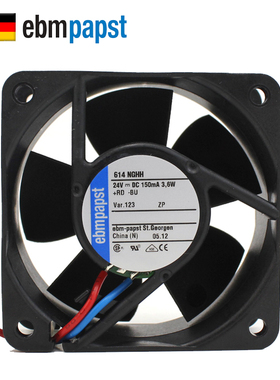 全新德国ebm papst typ 614NHHR 614NGHH 24V 60*60*25变频器风扇