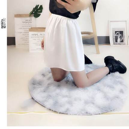 防透内衬裙打底裙桑蚕丝安全裙防走光女夏百搭白色真丝半身裙短款