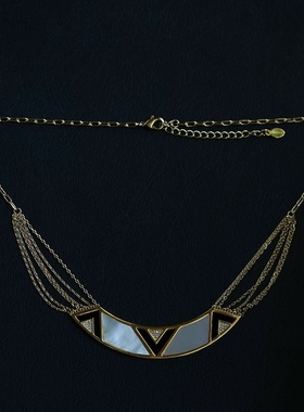 四月的格蕾丝欧美款thousands yr多层精工尼罗黑白镀金项链