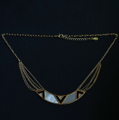 四月的格蕾丝欧美款thousands yr多层精工尼罗黑白镀金项链