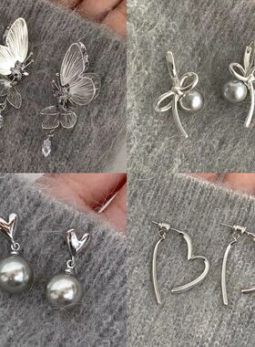 仙气紫色闪锆灵动镂空蝴蝶独特耳环女轻奢高级感小众耳钉耳饰精致