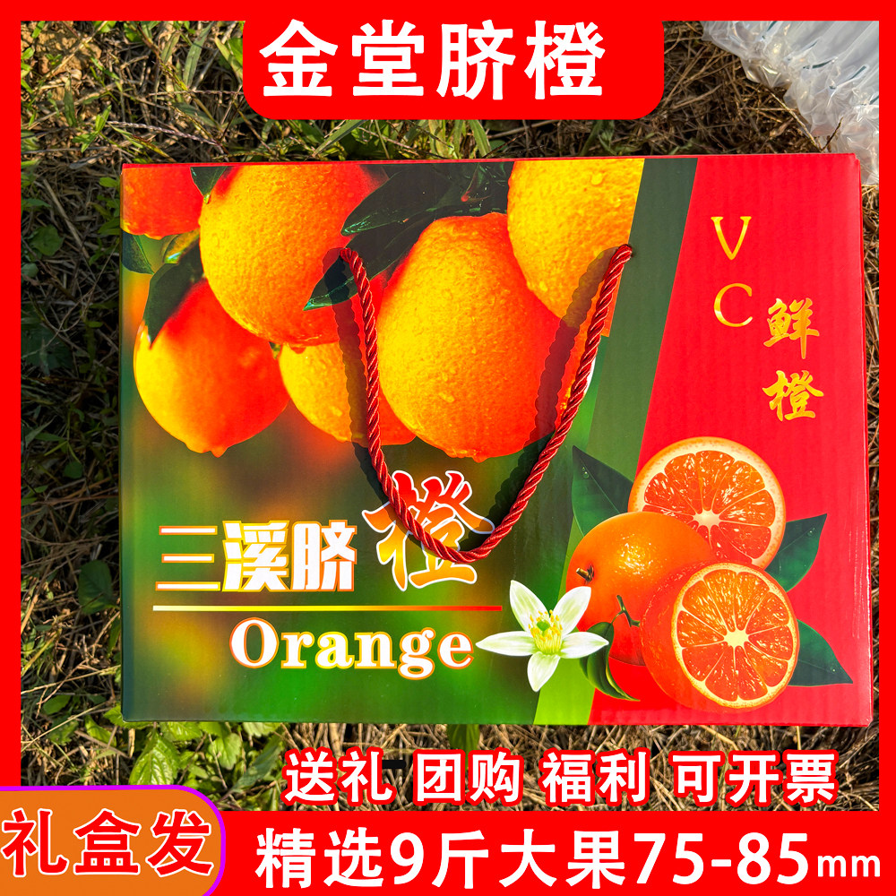 9斤礼盒装四川金堂脐橙橙子送礼