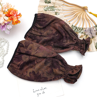 办公居家防污套袖 套成人高档手袖 头 香云纱工作护袖 秋冬短款