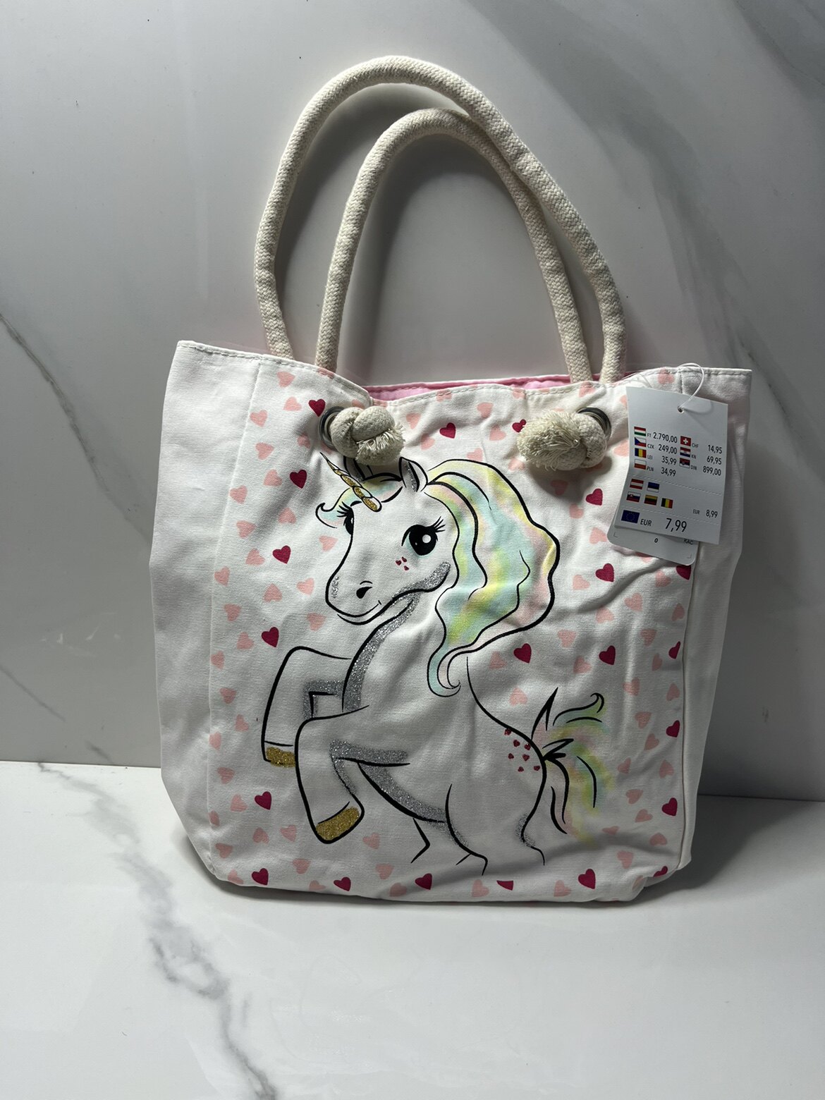 外贸出口 独角兽棉布 手提包 购物袋/环保袋/帆布