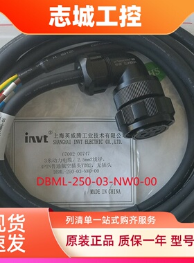 invt英威腾伺服电缆线DBML-250-03-NW0 A-00电机动力线DBEL-06 15