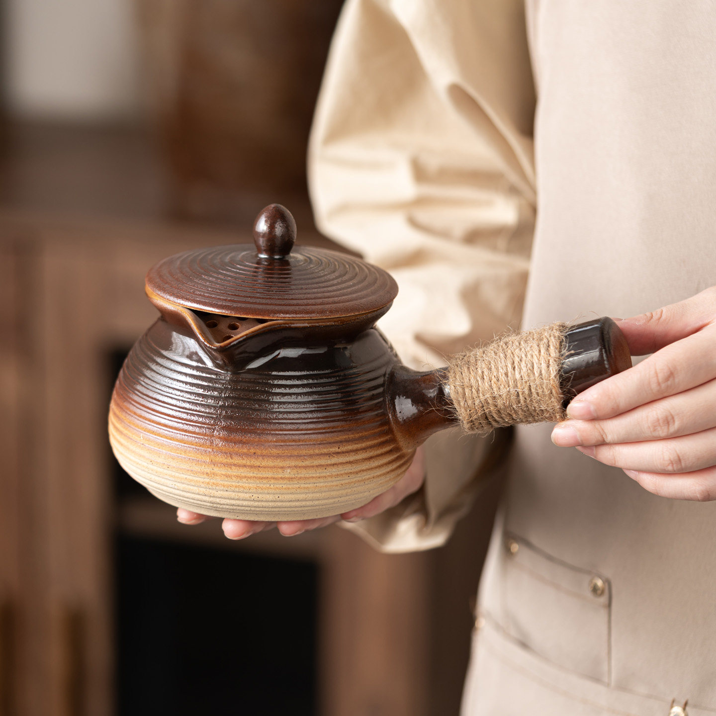 围炉煮茶壶罐罐带盖奶茶壶烤奶罐花茶罐可干烧陶罐炒茶炖梨罐陶壶图片